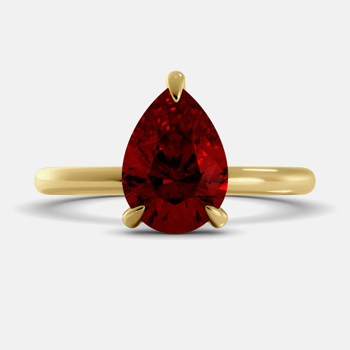 Diamond Pear-Cut Birthstone Solitaire Ring