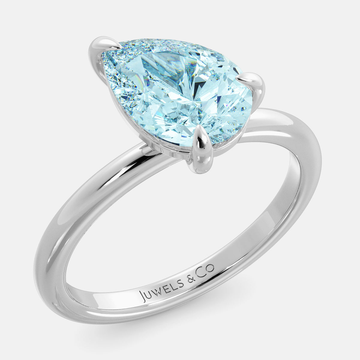 Pear-Cut Birthstone Solitaire Ring