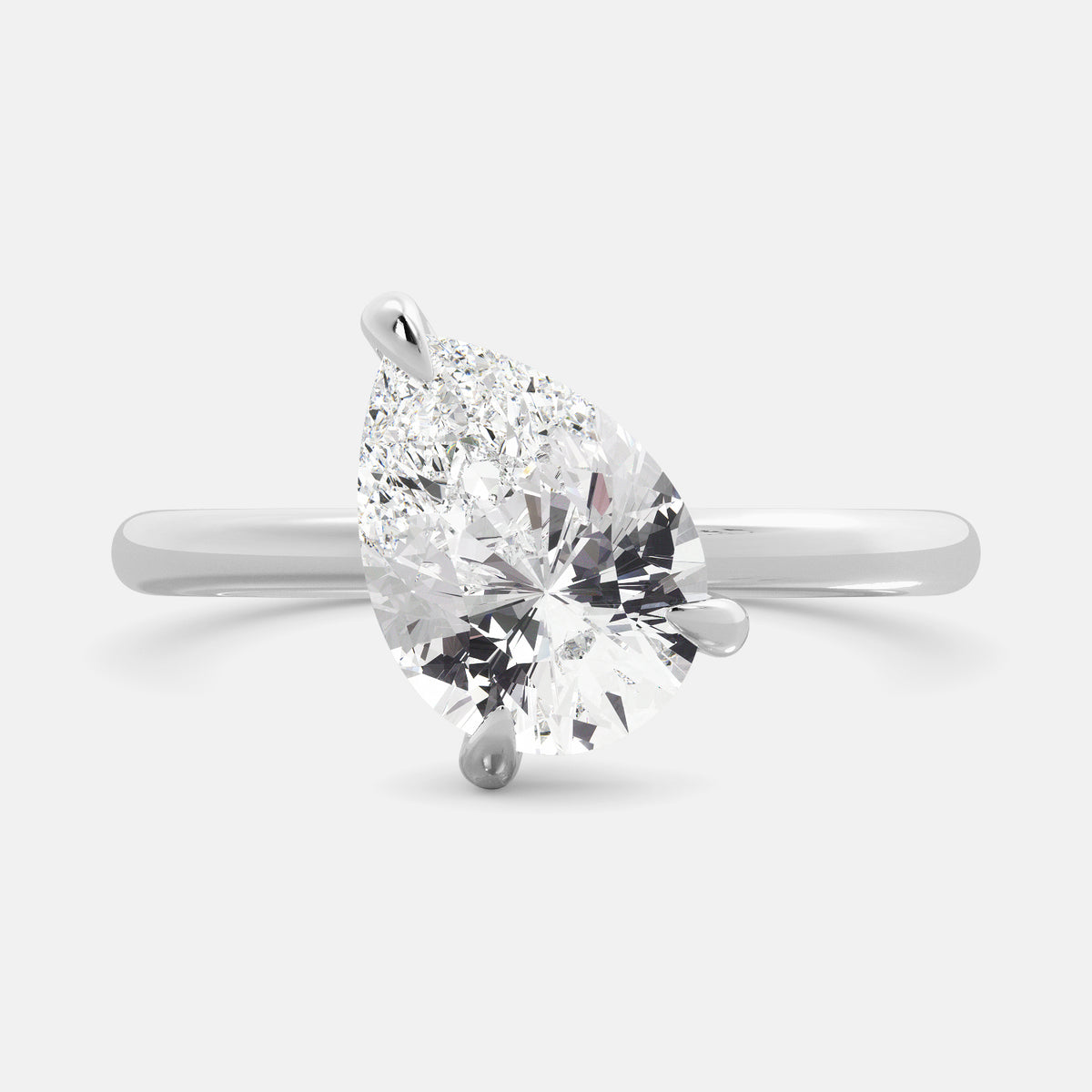 Pear-Cut Birthstone Solitaire Ring