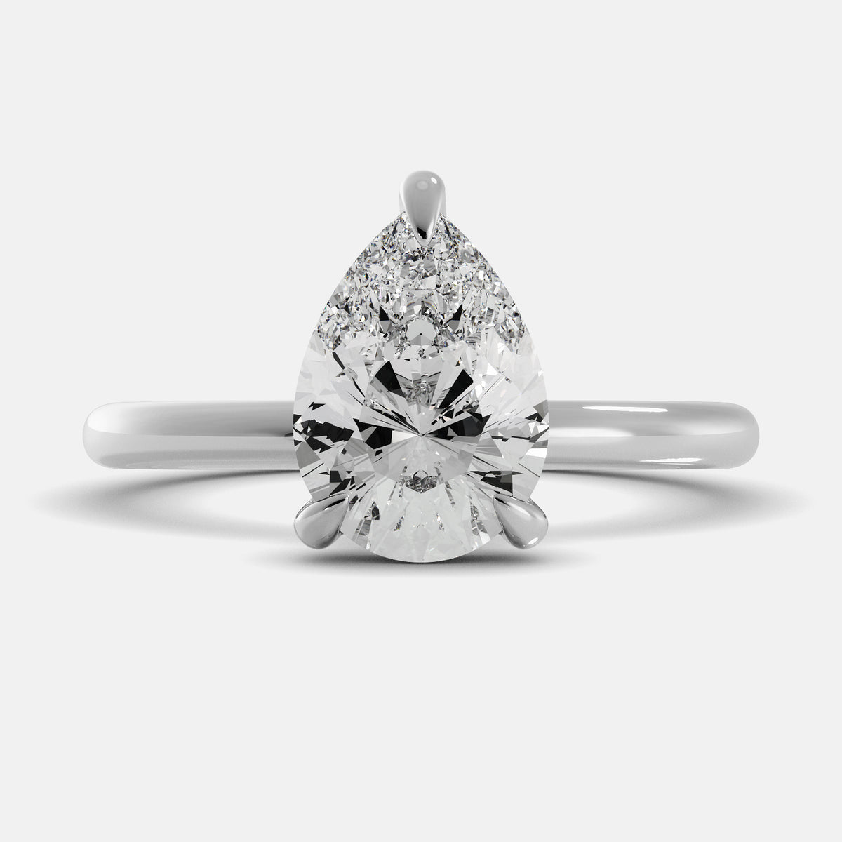 Emerald Pear-Cut Birthstone Solitaire Ring