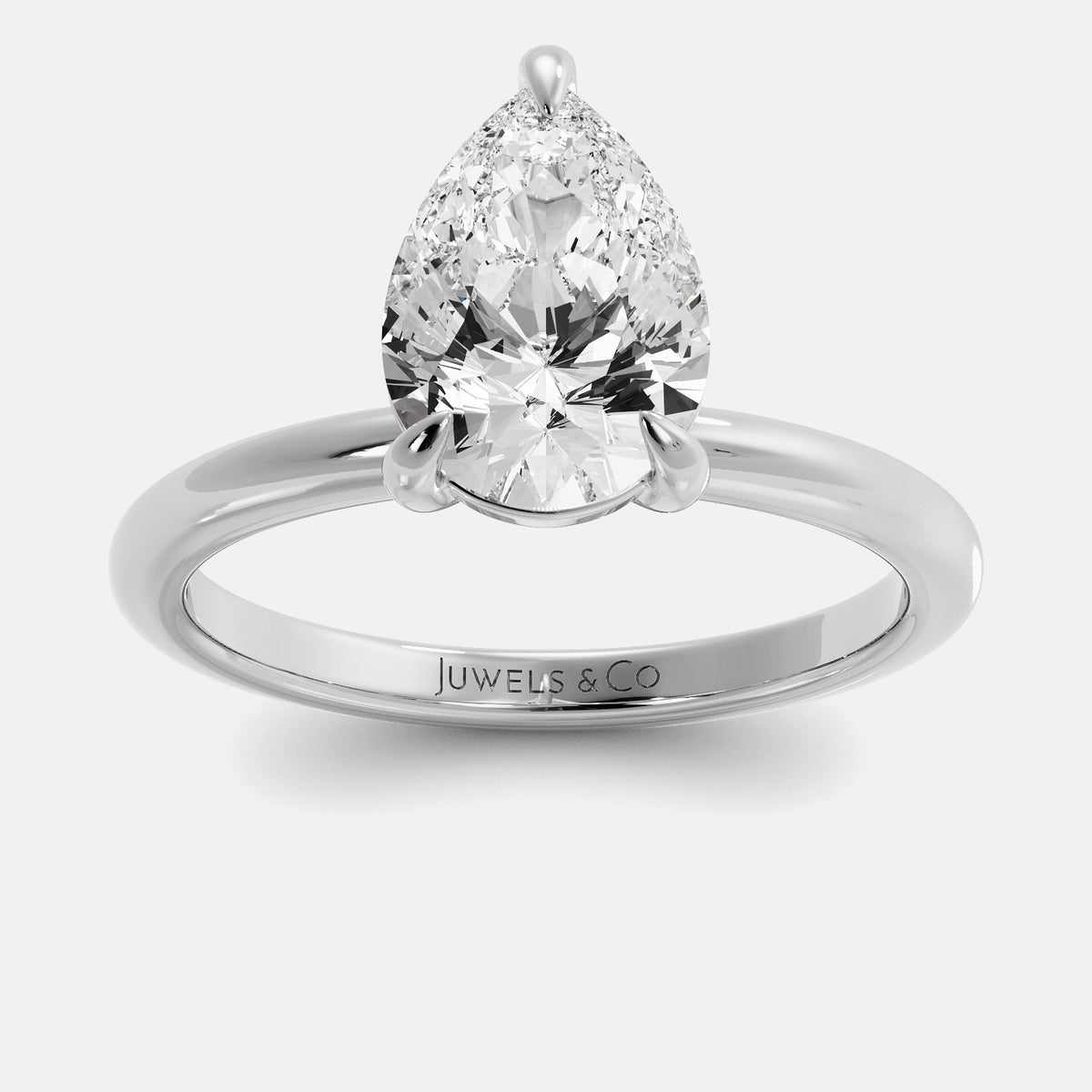 Emerald Pear-Cut Birthstone Solitaire Ring