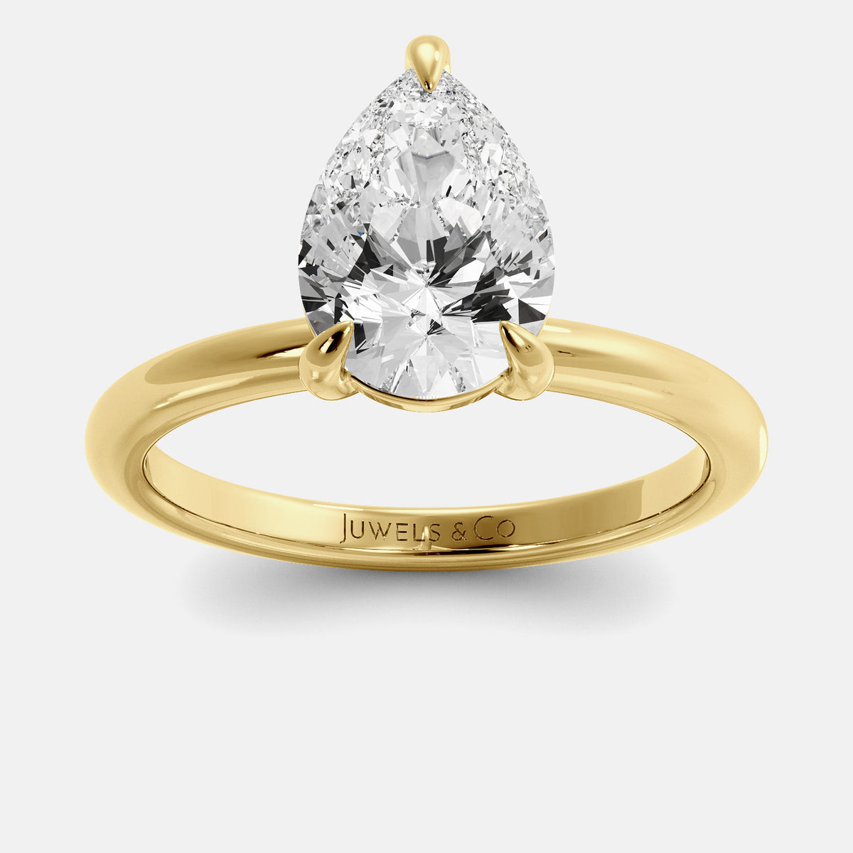 Diamond Pear-Cut Birthstone Solitaire Ring