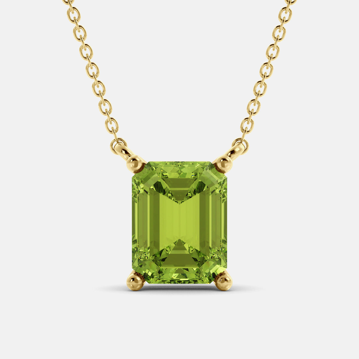 Emerald-Cut Birthstone Solitaire Necklace