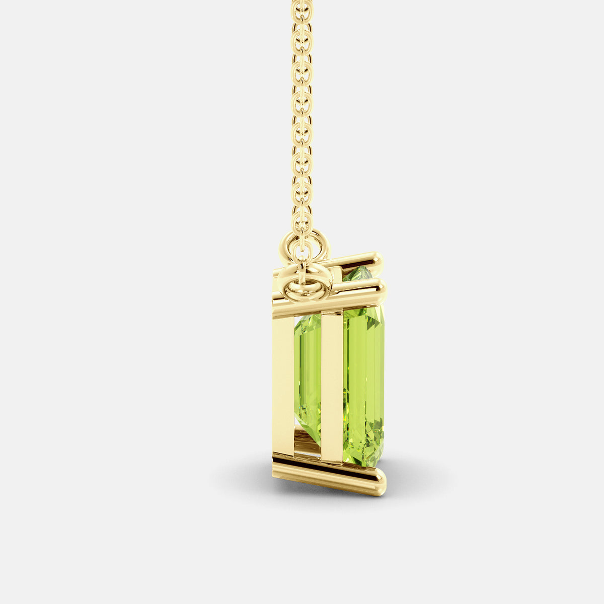 Emerald-Cut Birthstone Solitaire Necklace