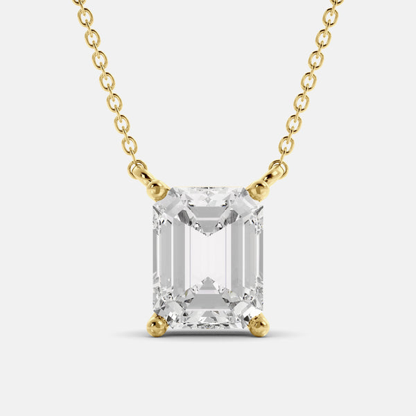 The One Emerald-Cut Solitaire Necklace