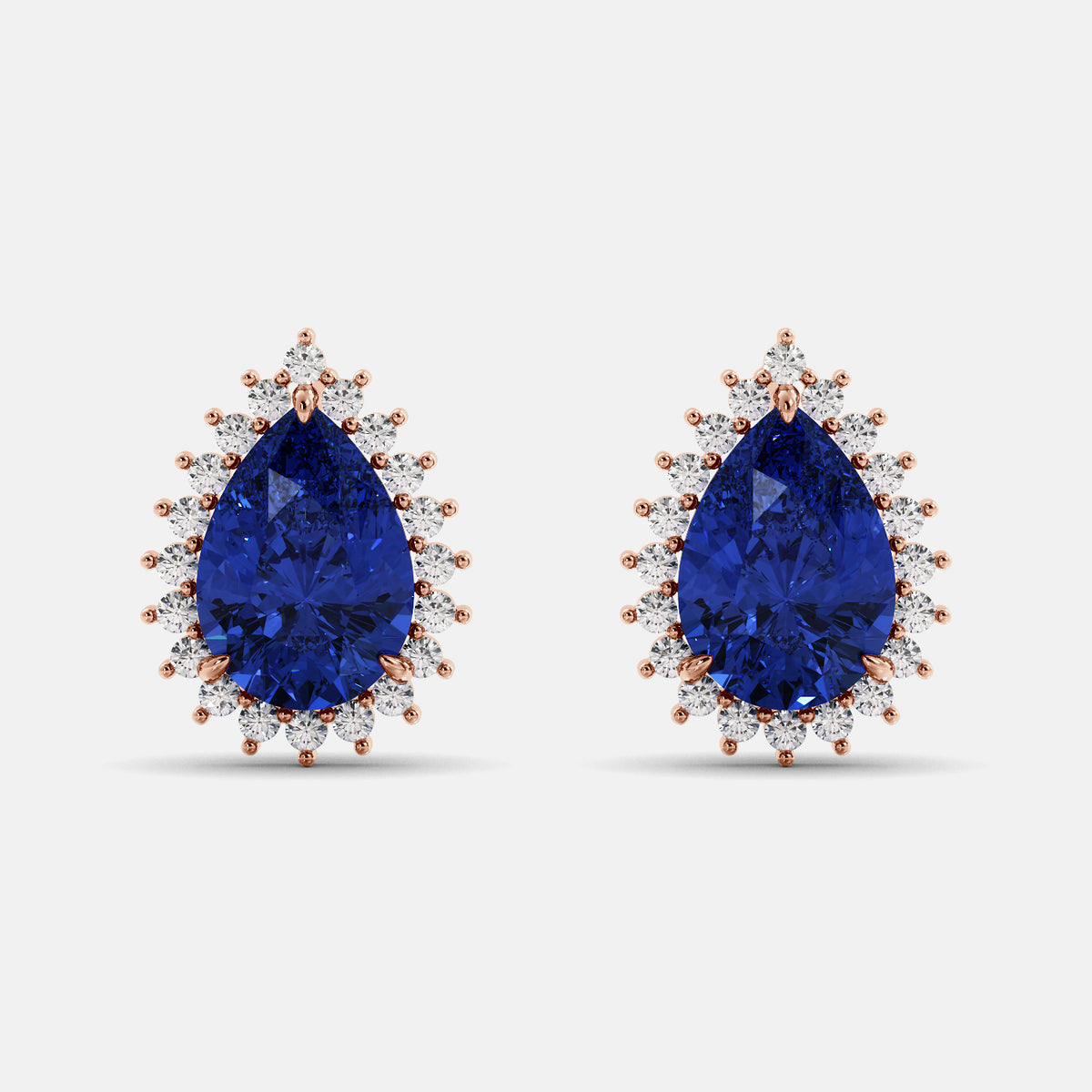 Sundaze Pear-Cut Halo Stud Earrings