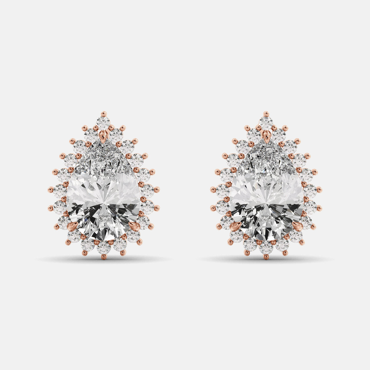 Sundaze Pear-Cut Halo Stud Earrings