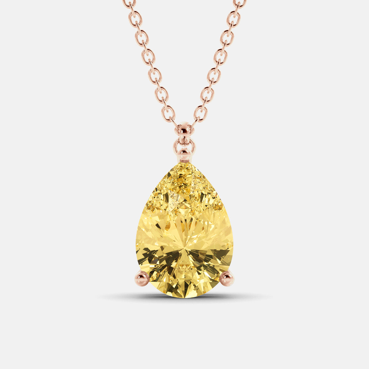 Green Peridot Pear-Cut Birthstone Solitaire Necklace