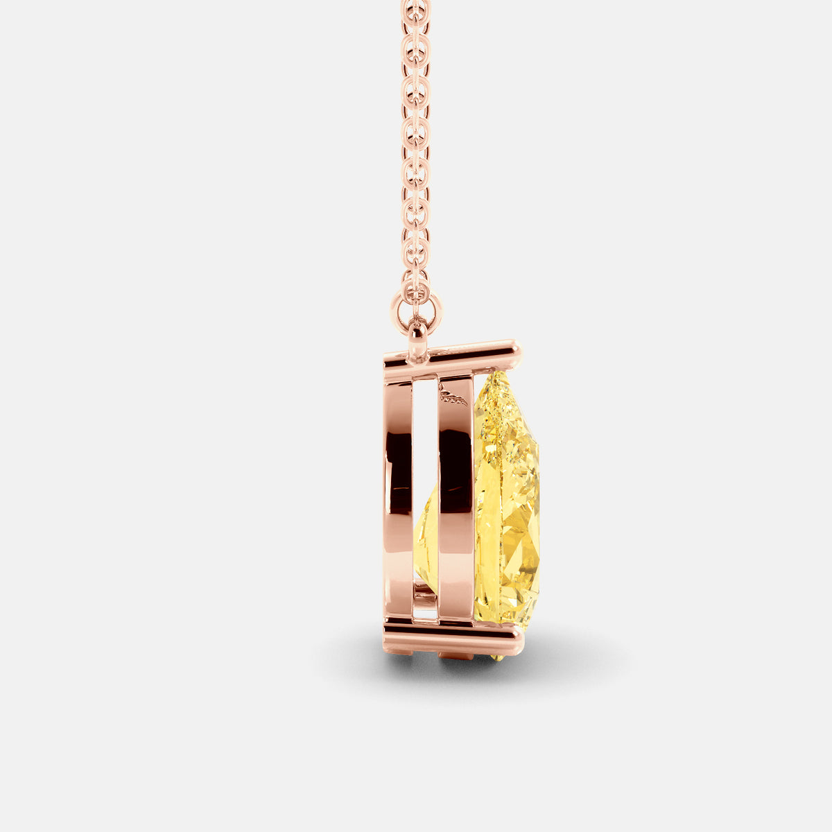 Citrine Pear-Cut Birthstone Solitaire Necklace