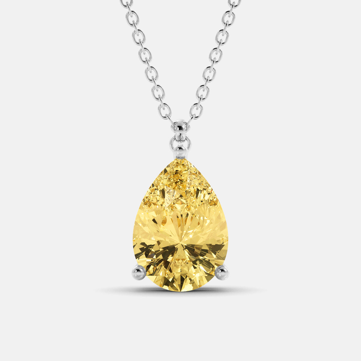 Moonstone Pear-Cut Birthstone Solitaire Necklace