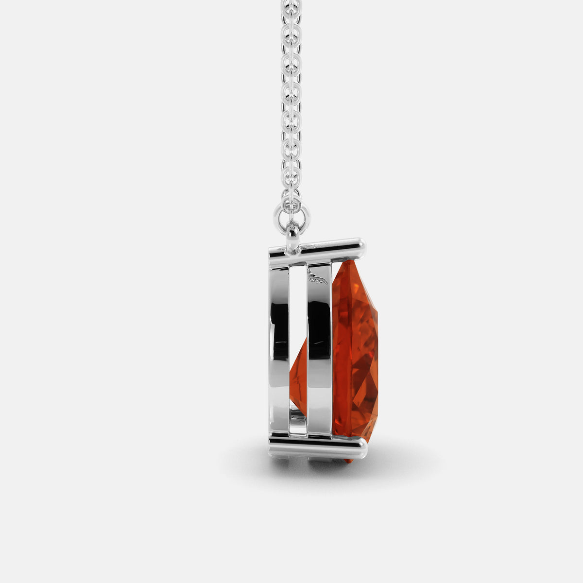 Ruby Pear-Cut Birthstone Solitaire Necklace