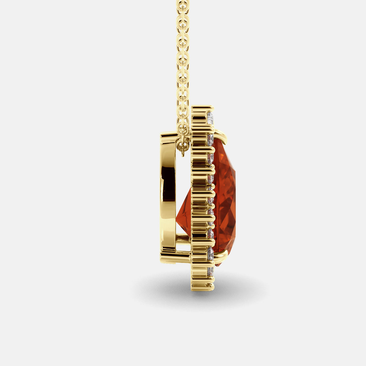 London Blue Pear-Cut Halo Necklace