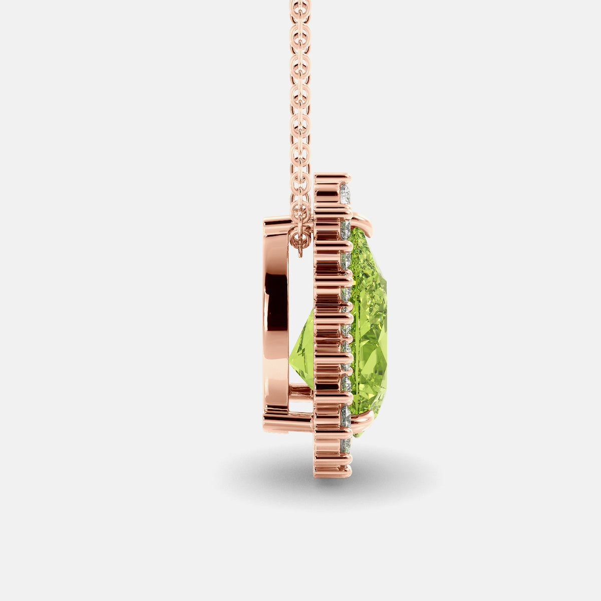 London Blue Pear-Cut Halo Necklace