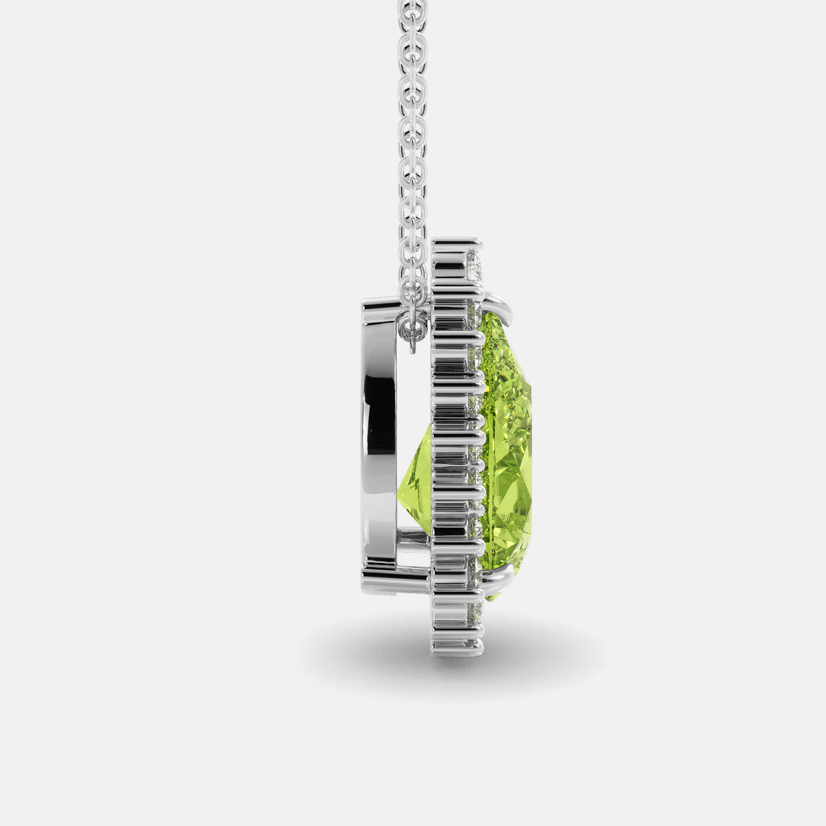 London Blue Pear-Cut Halo Necklace