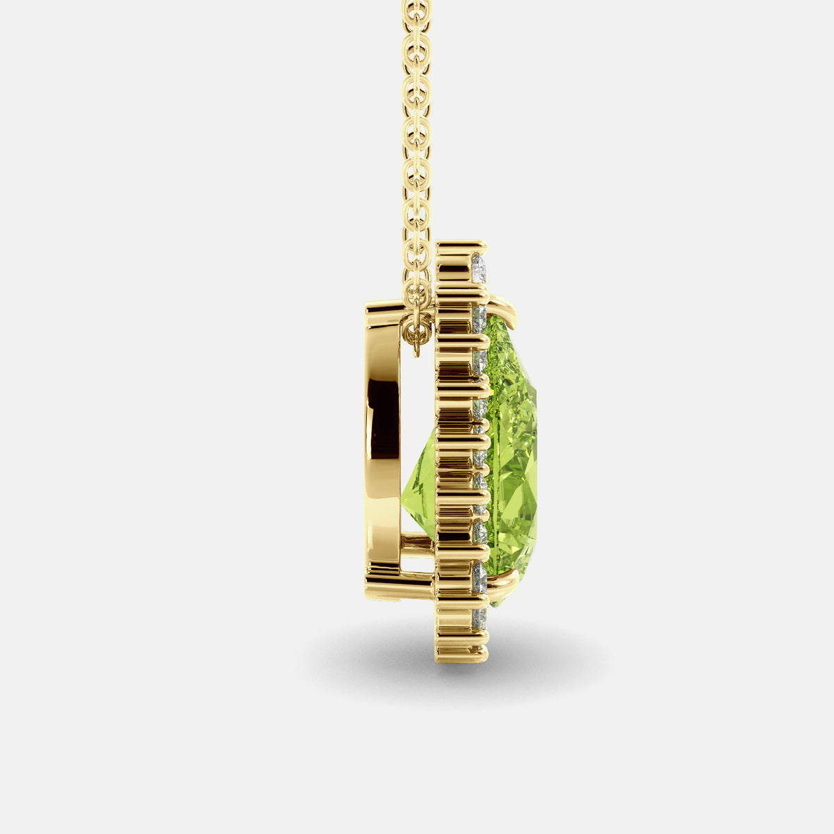 London Blue Pear-Cut Halo Necklace