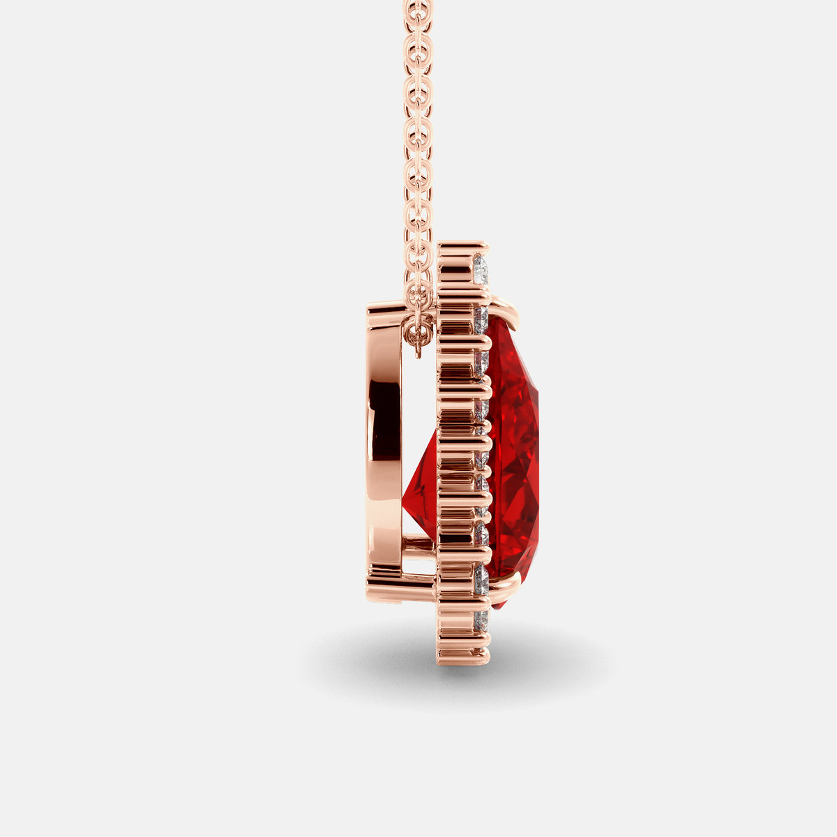 Sundaze Pear-Cut Halo Necklace