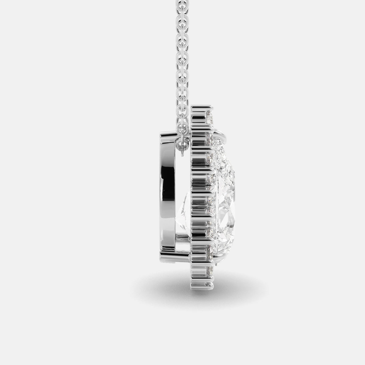 Sundaze Pear-Cut Halo Necklace