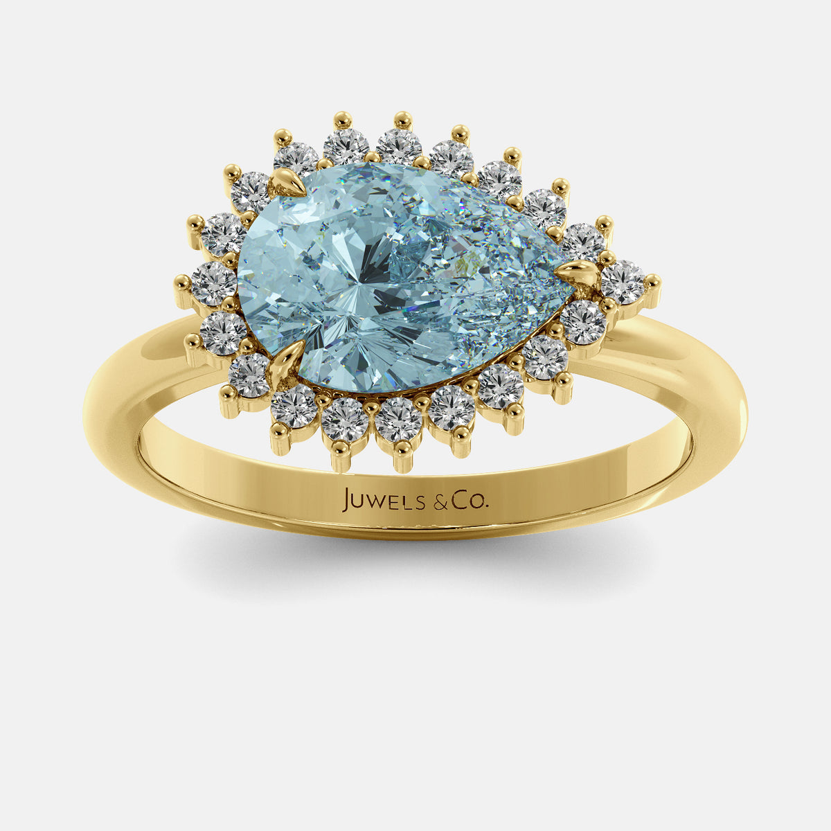 Sundaze Pear-Cut Halo Ring