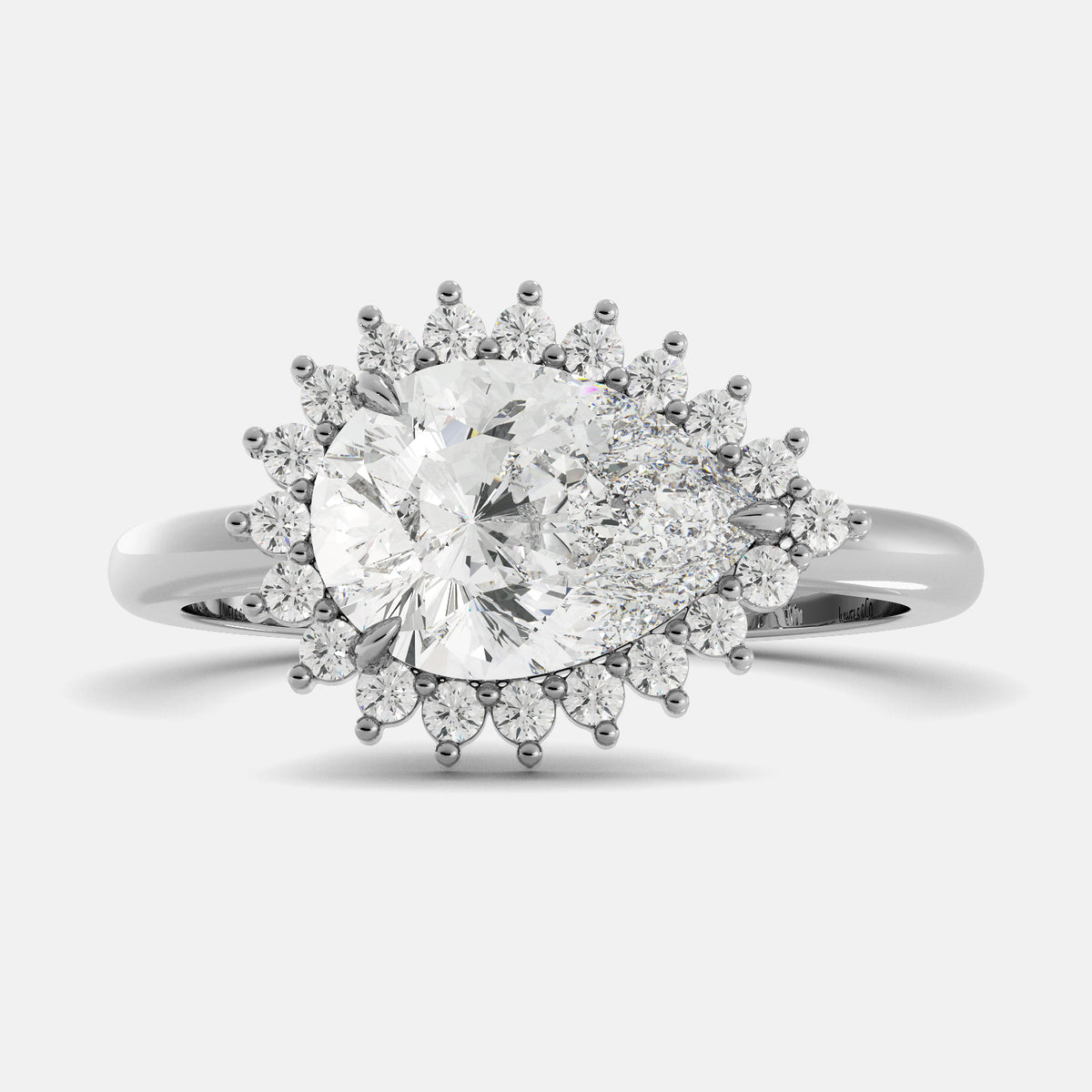 Diamond ring with a white background