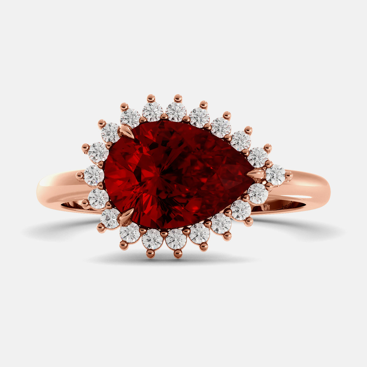Sundaze Pear-Cut Halo Ring