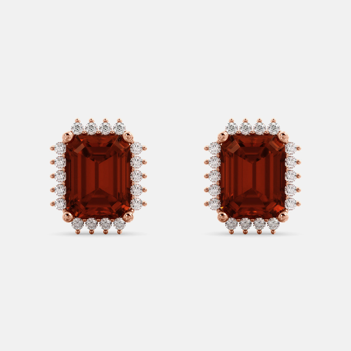 Aquamarine Emerald-Cut Halo Earrings