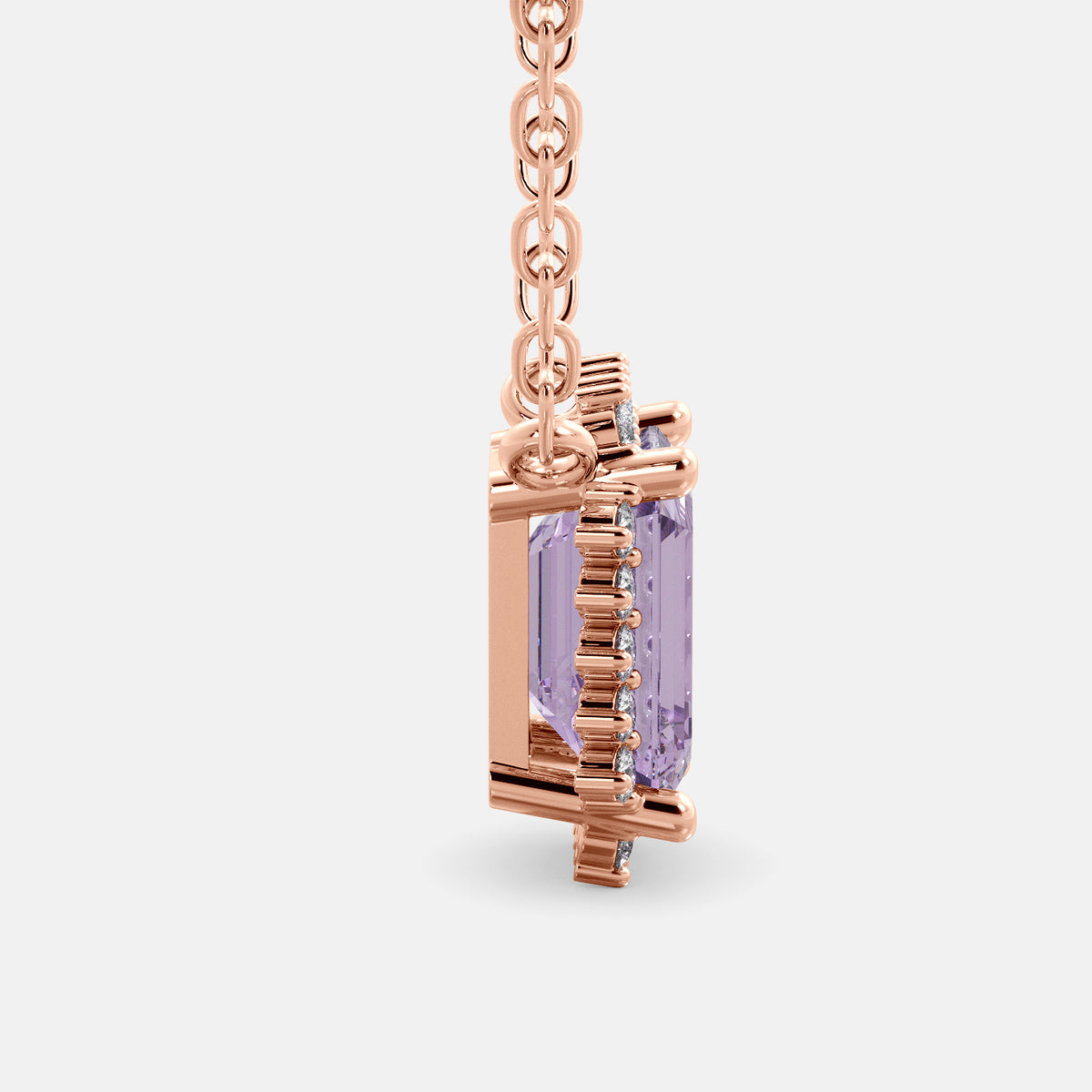 Sundaze Emerald cut Halo Necklace