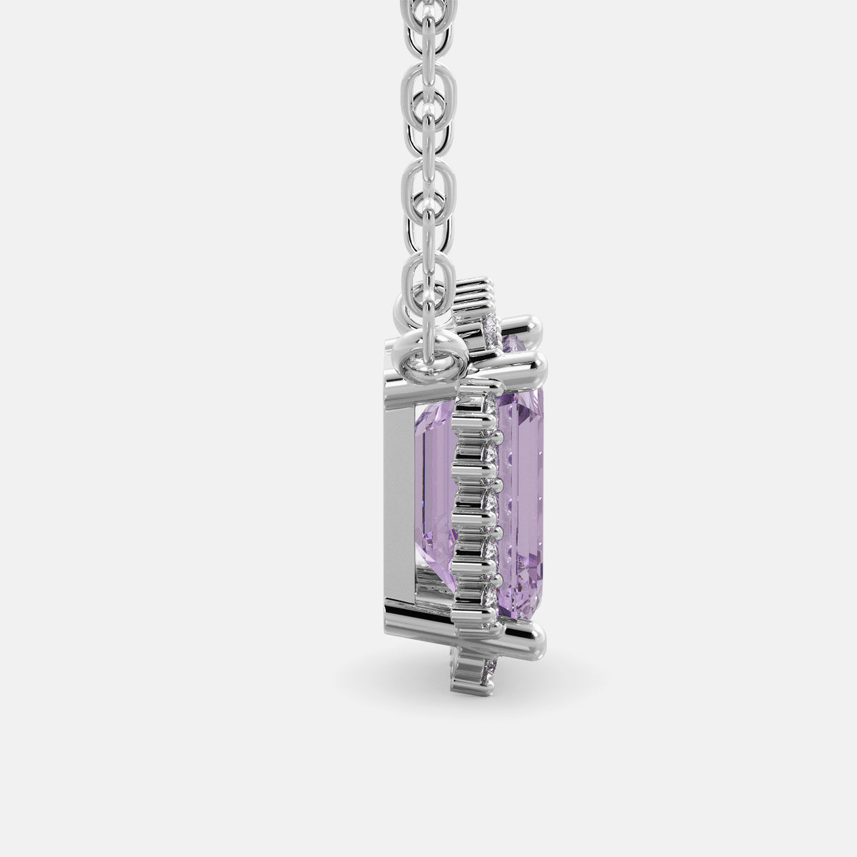 Sundaze Emerald cut Halo Necklace