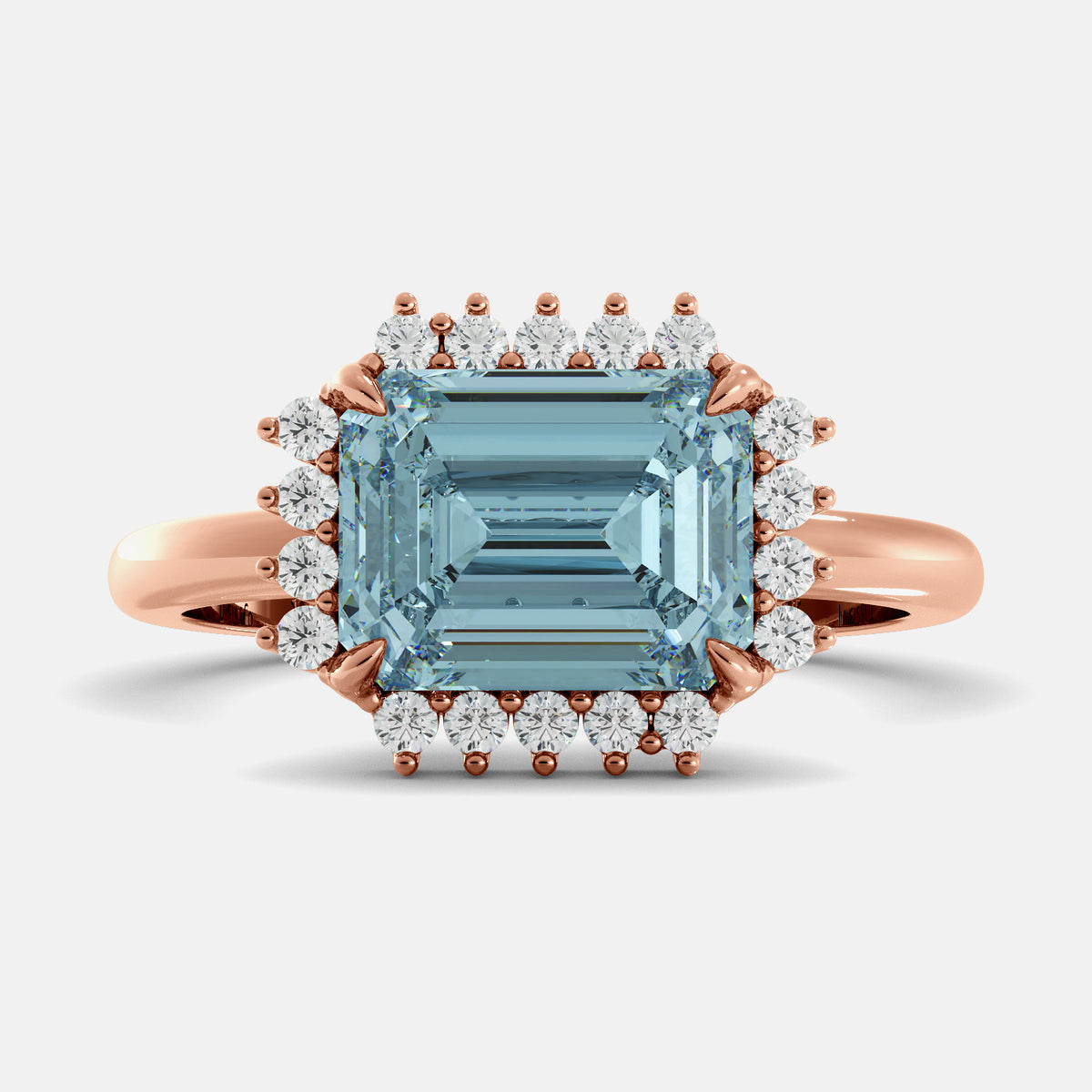 Sundaze Emerald-Cut Halo Ring