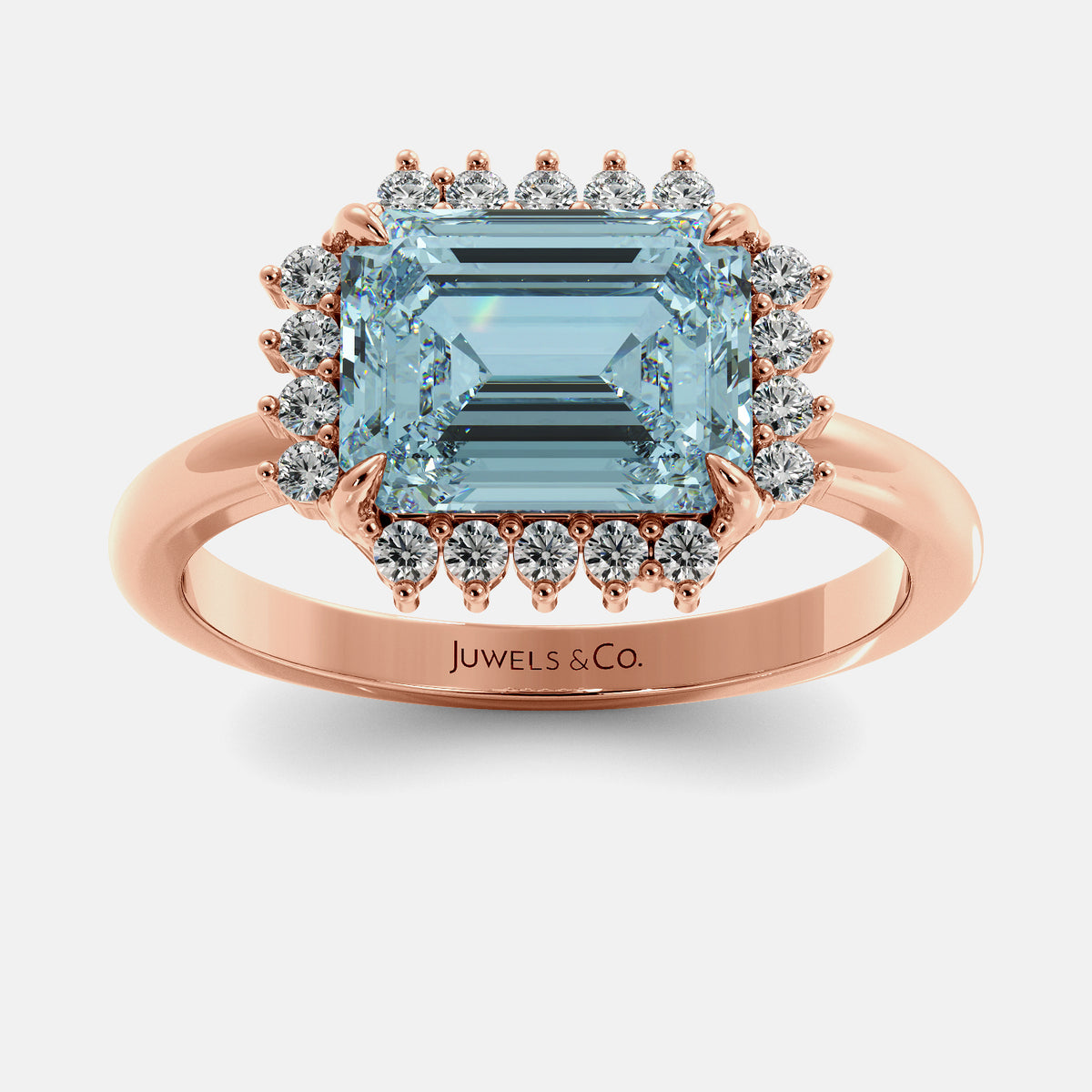 Sundaze Emerald-Cut Halo Ring