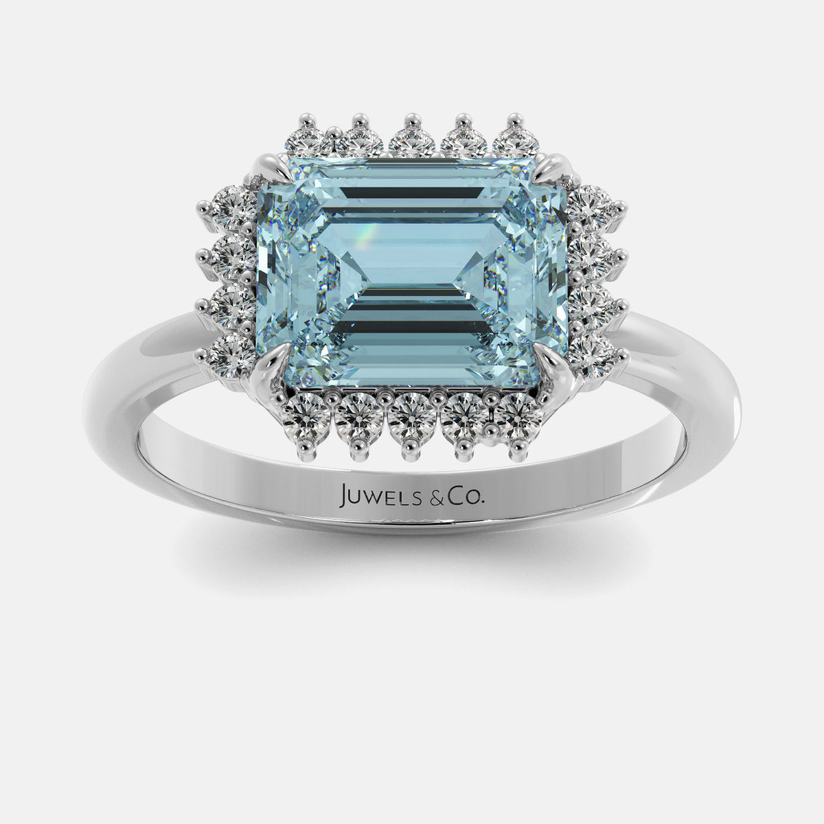 Sundaze Emerald-Cut Halo Ring