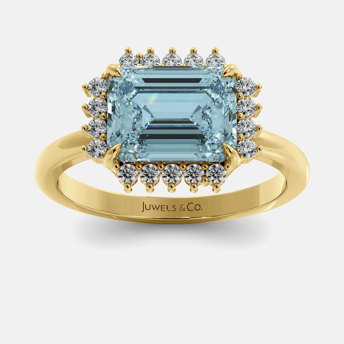 Sundaze Emerald-Cut Halo Ring