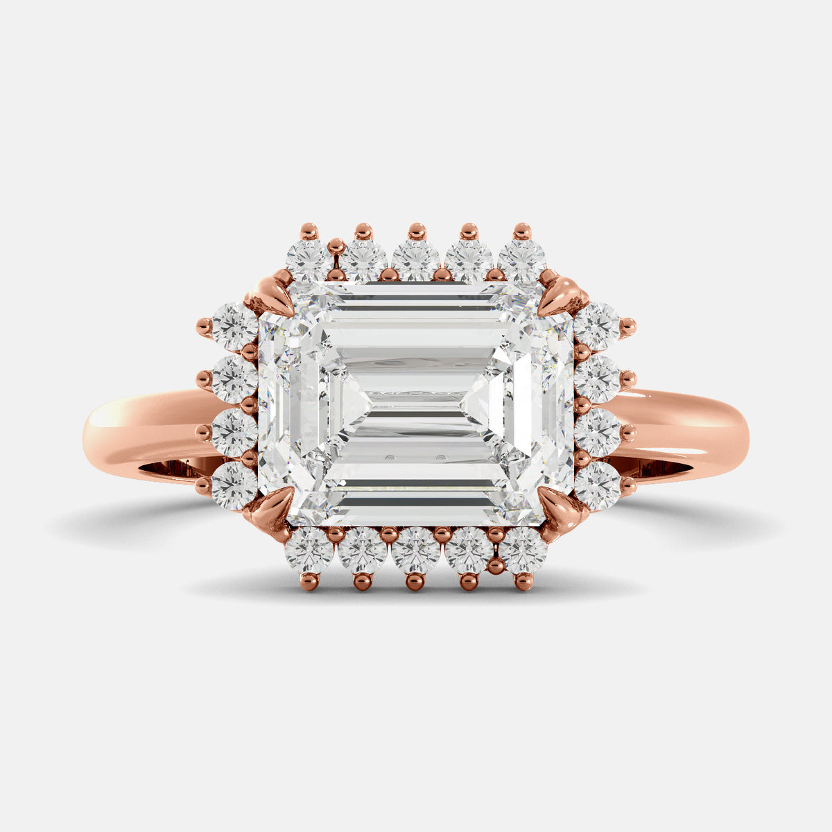 Sundaze Emerald-Cut Halo Ring