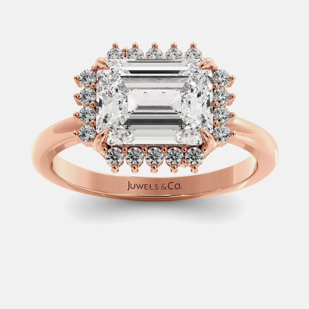 Sundaze Emerald-Cut Halo Ring