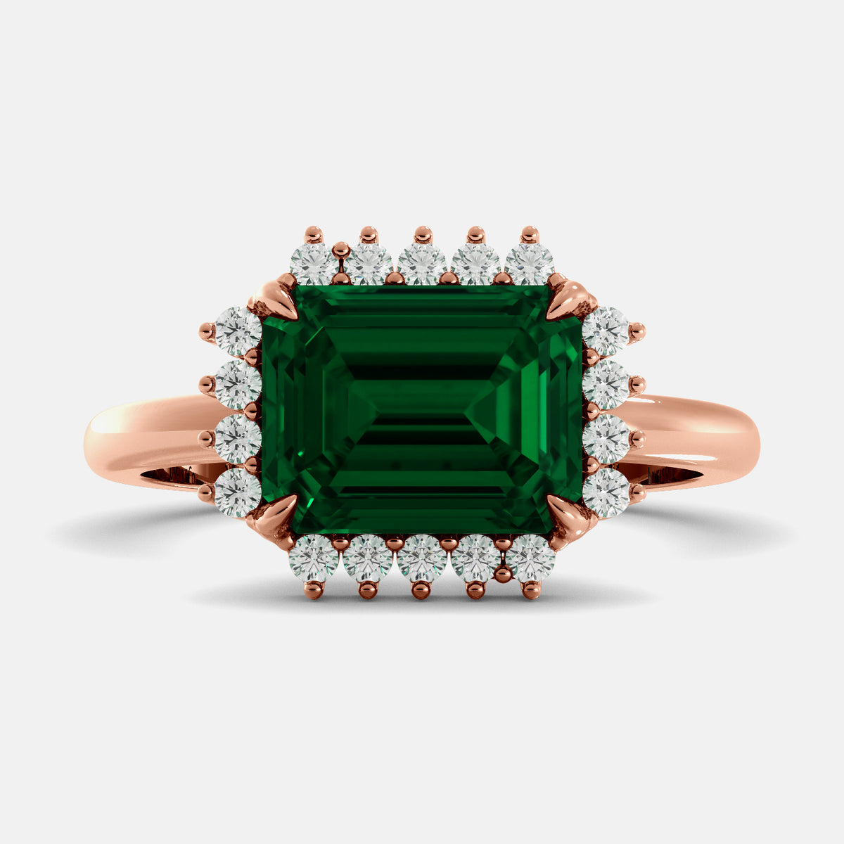Sundaze Emerald-Cut Halo Ring