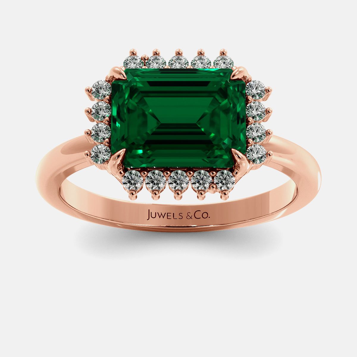 Sundaze Emerald-Cut Halo Ring