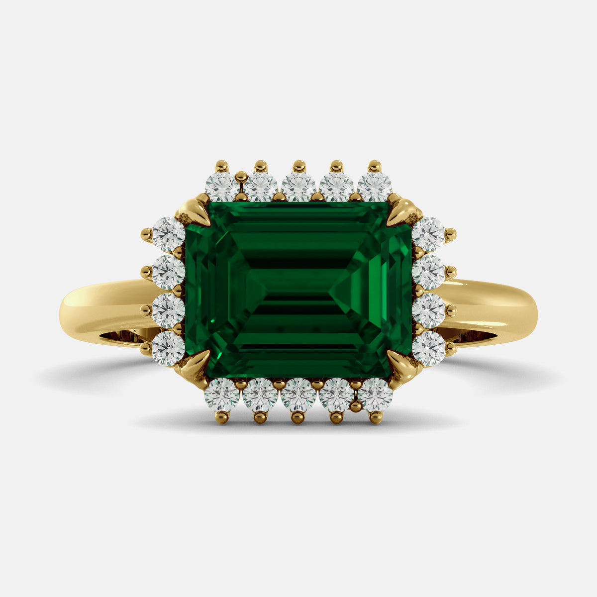 Sundaze Emerald-Cut Halo Ring