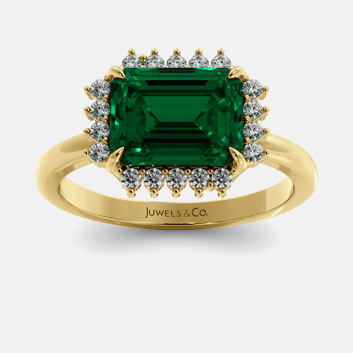 Sundaze Emerald-Cut Halo Ring