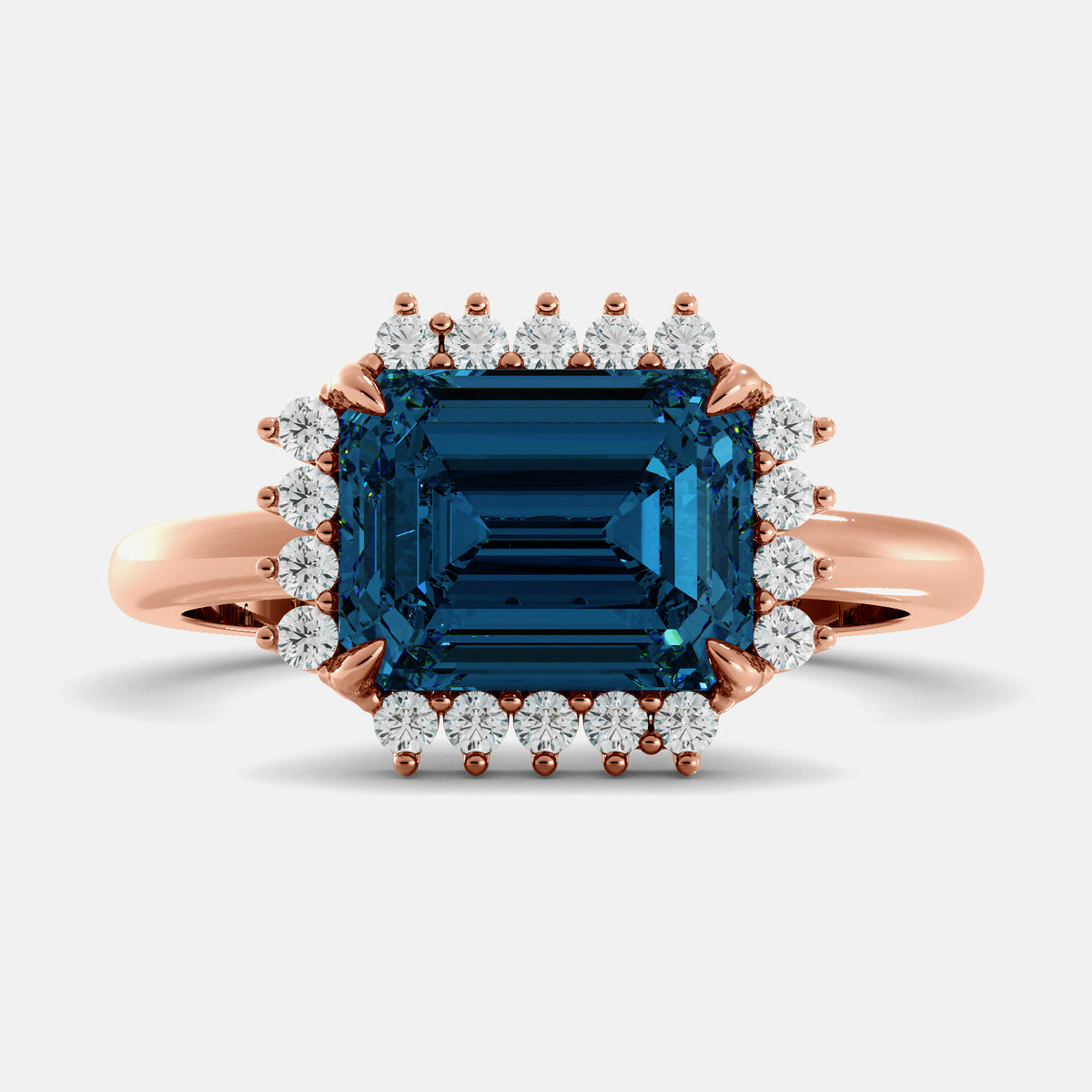 Sundaze Emerald-Cut Halo Ring