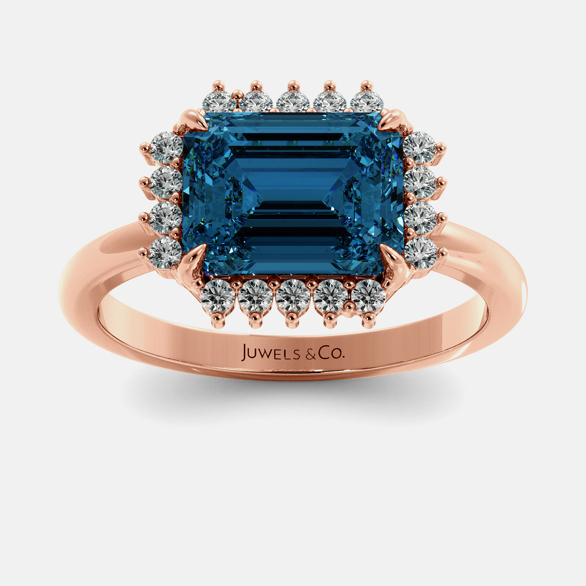 Sundaze Emerald-Cut Halo Ring