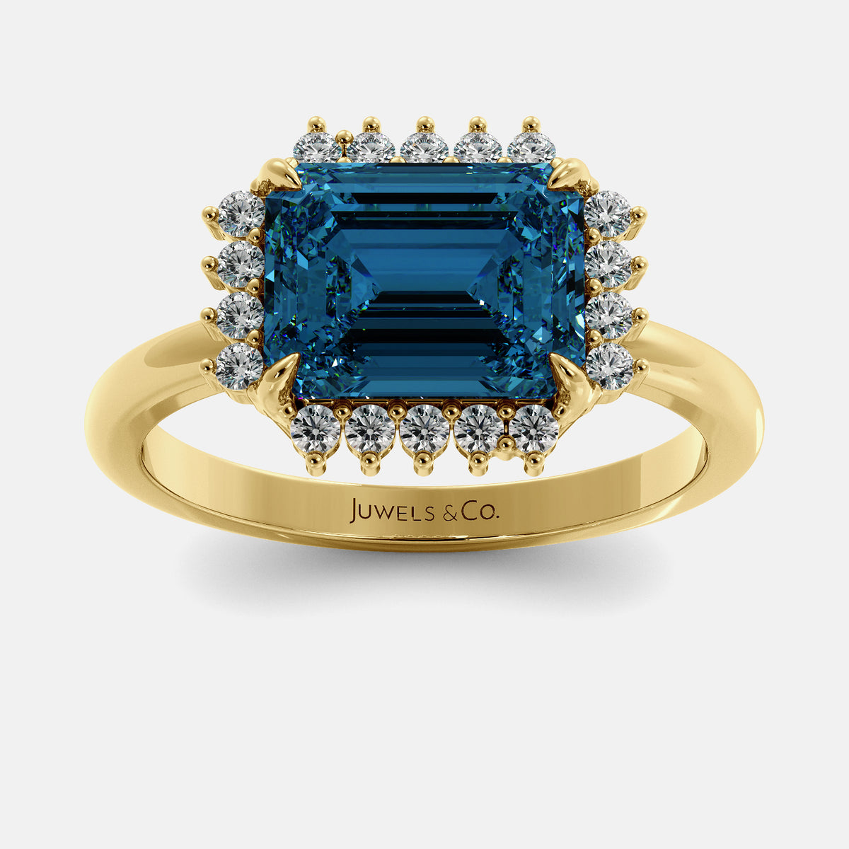 Sundaze Emerald-Cut Halo Ring