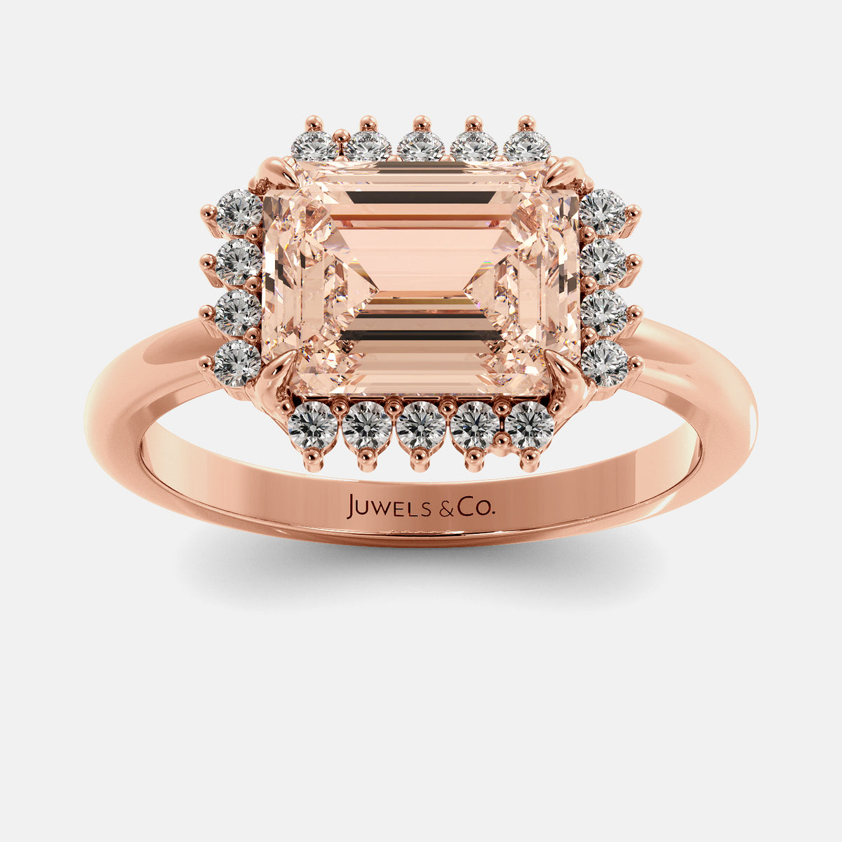Sundaze Emerald-Cut Halo Ring