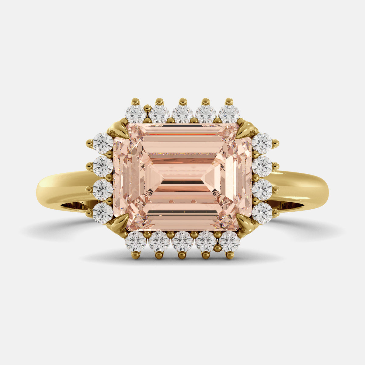 Sundaze Emerald-Cut Halo Ring