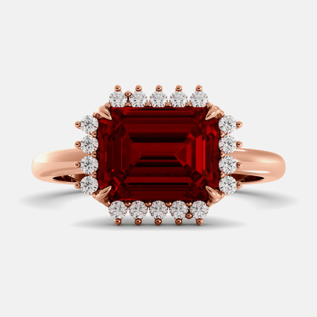 Sundaze Emerald-Cut Halo Ring