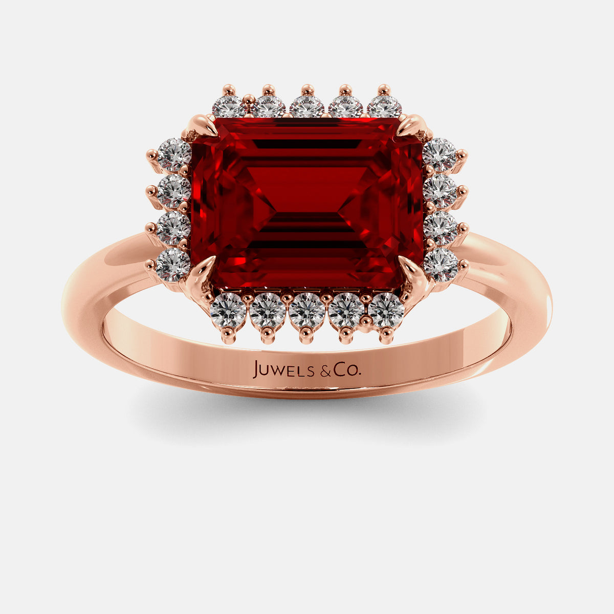 Sundaze Emerald-Cut Halo Ring