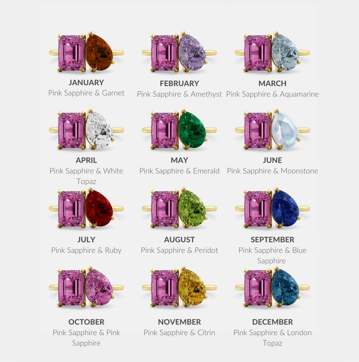 December and october birthstone rings discount