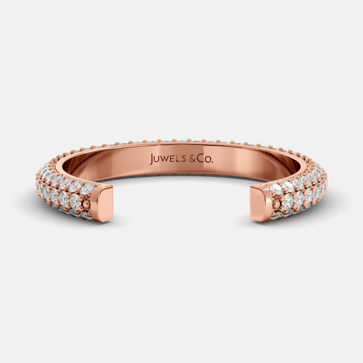 Toi et Moi wedding band — diamond pavé