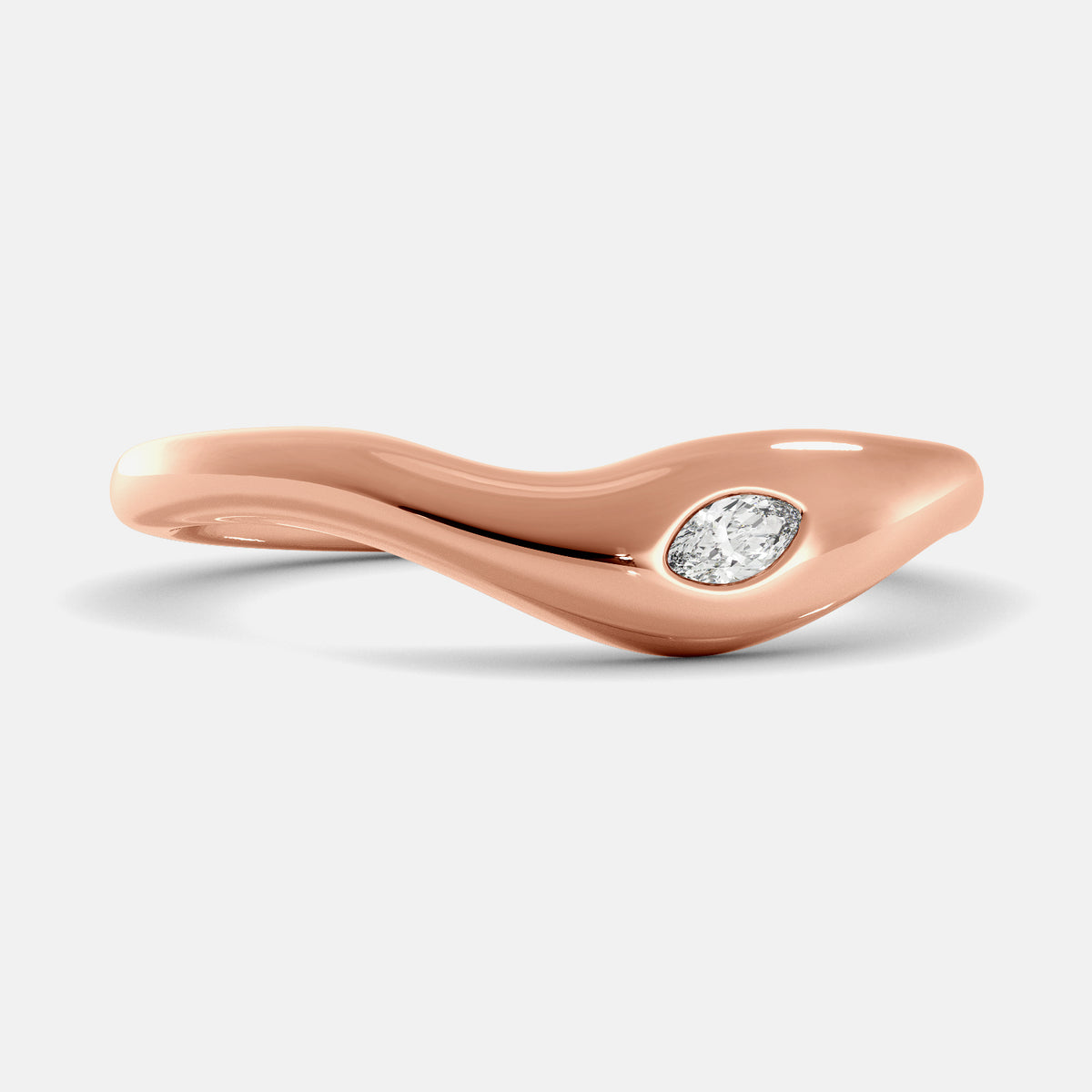 Rose Gold Waves of Life Stacking Ring Set