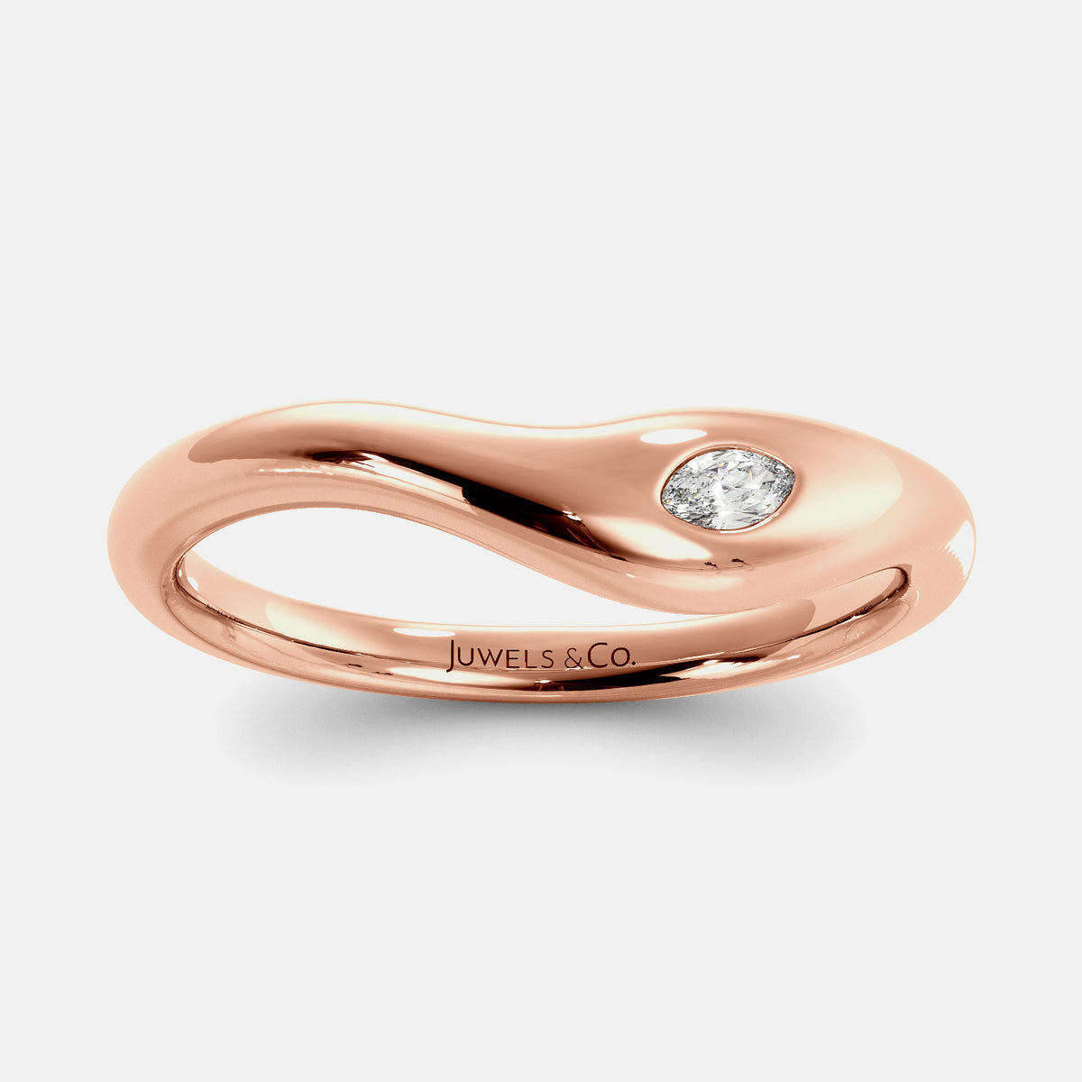 Rose Gold Waves of Life Stacking Ring Set