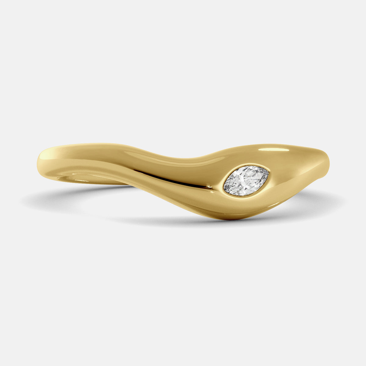 Yellow Gold Waves of Life Stacking Ring Set