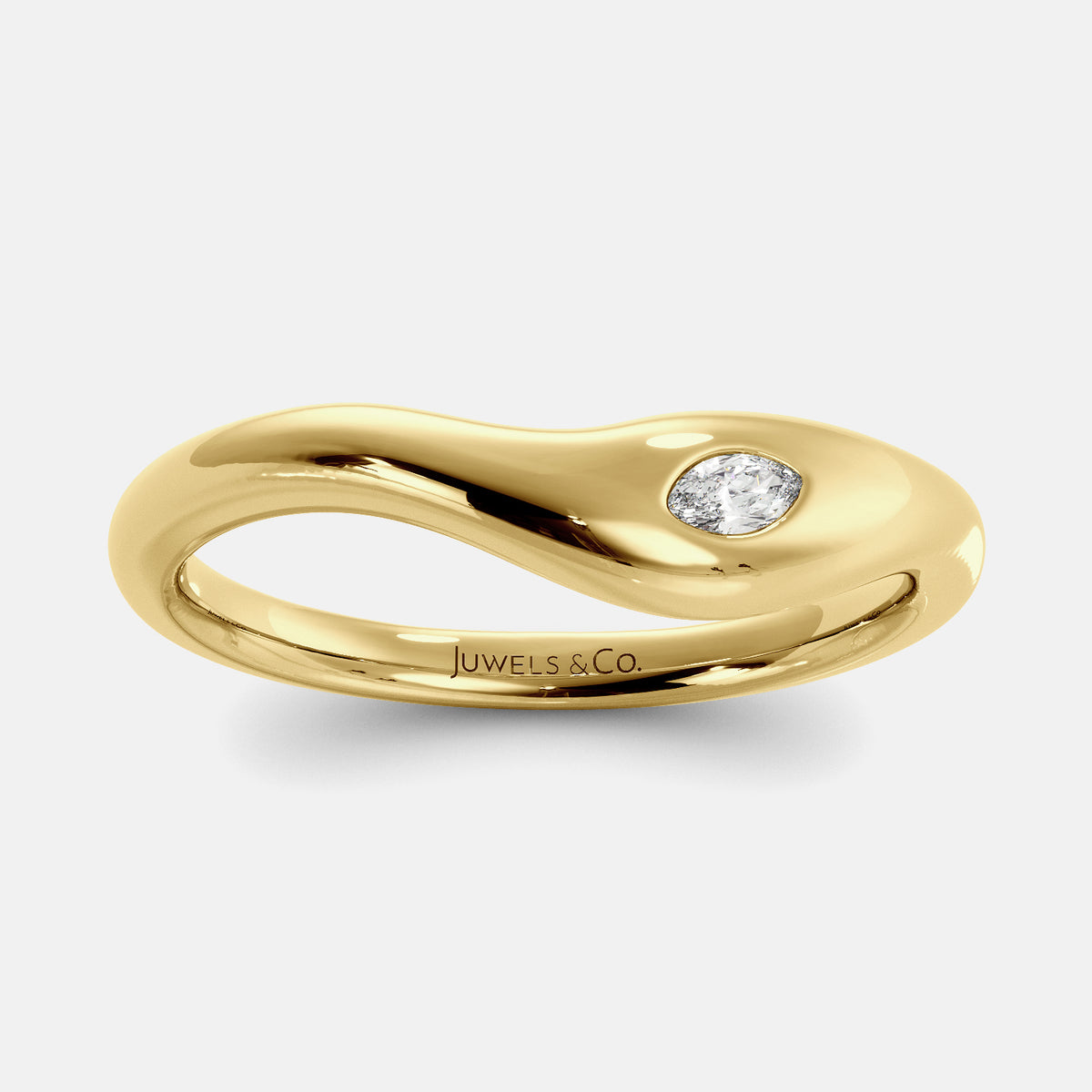 Yellow Gold Waves of Life Stacking Ring Set